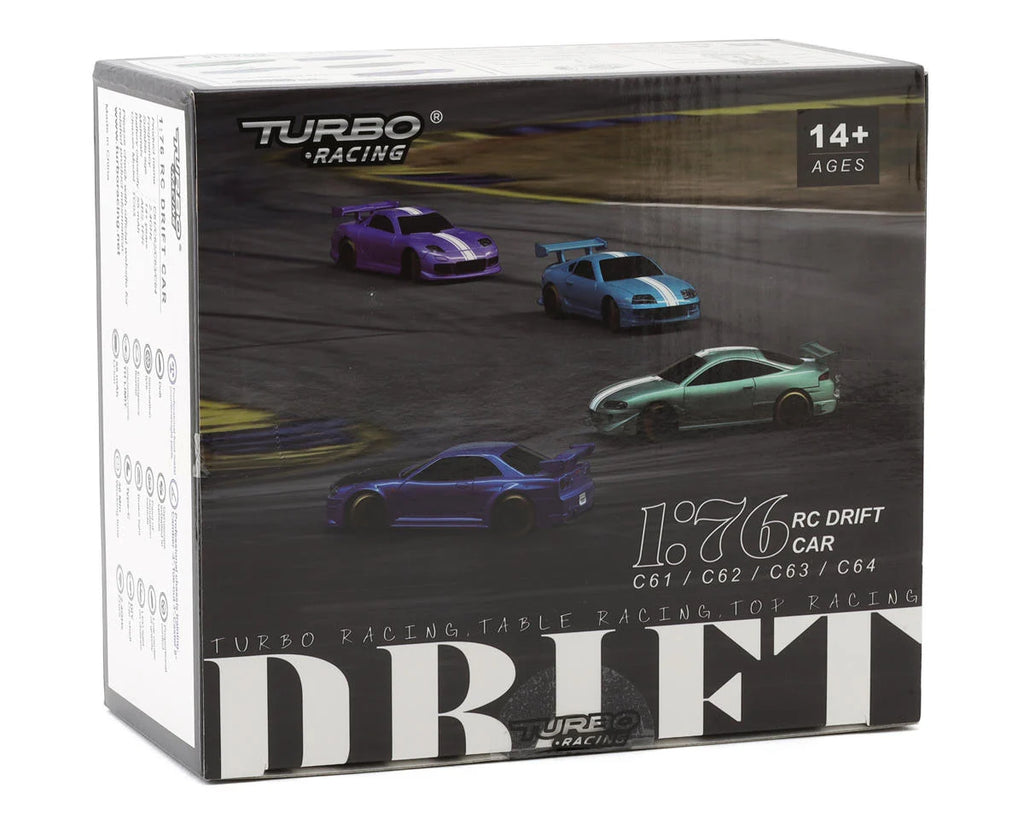Turbo Racing 1/76 RTR Electric 2WD Micro RC Drift Car w/2.4GHz Radio, Gyro & Battery