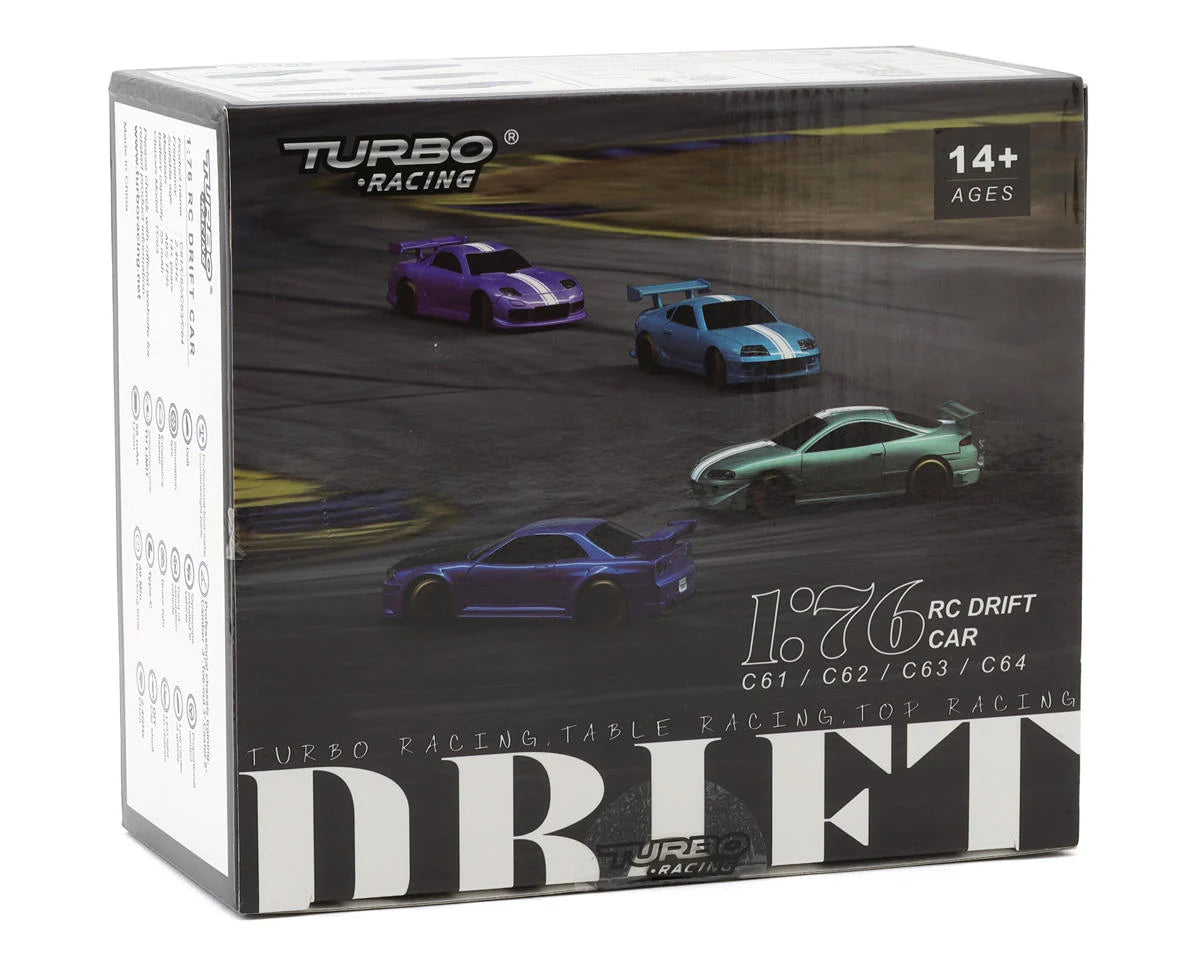 Turbo Racing 1/76 RTR Electric 2WD Micro RC Drift Car w/2.4GHz Radio, Gyro & Battery